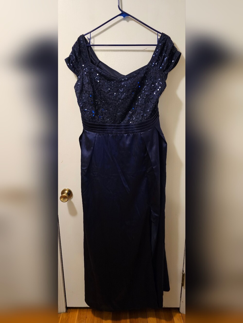 MissMay Sequin‎ Satin Navy Blue Gown Women's Size 4XL NWT